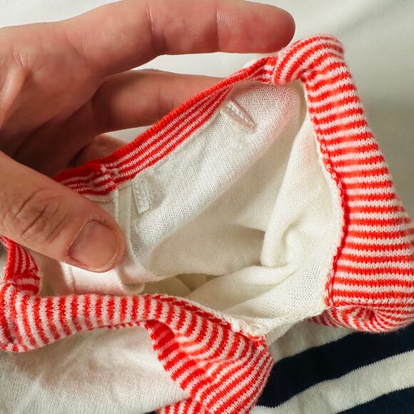 Vintage Nautical Striped Sailor Lightweight Romper - Picture 5 of 10